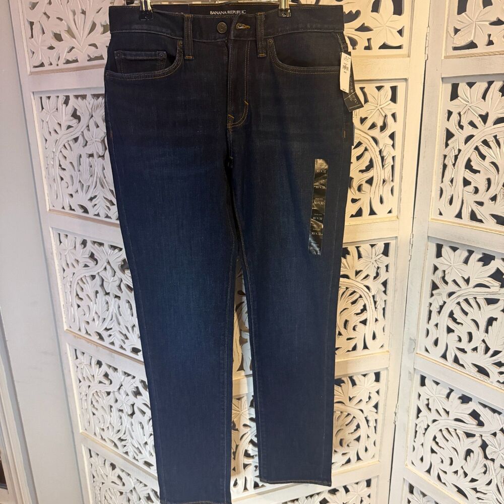 NWT Banana Republic Men Travel Jean 30x32 Slim Fit Dark Jean